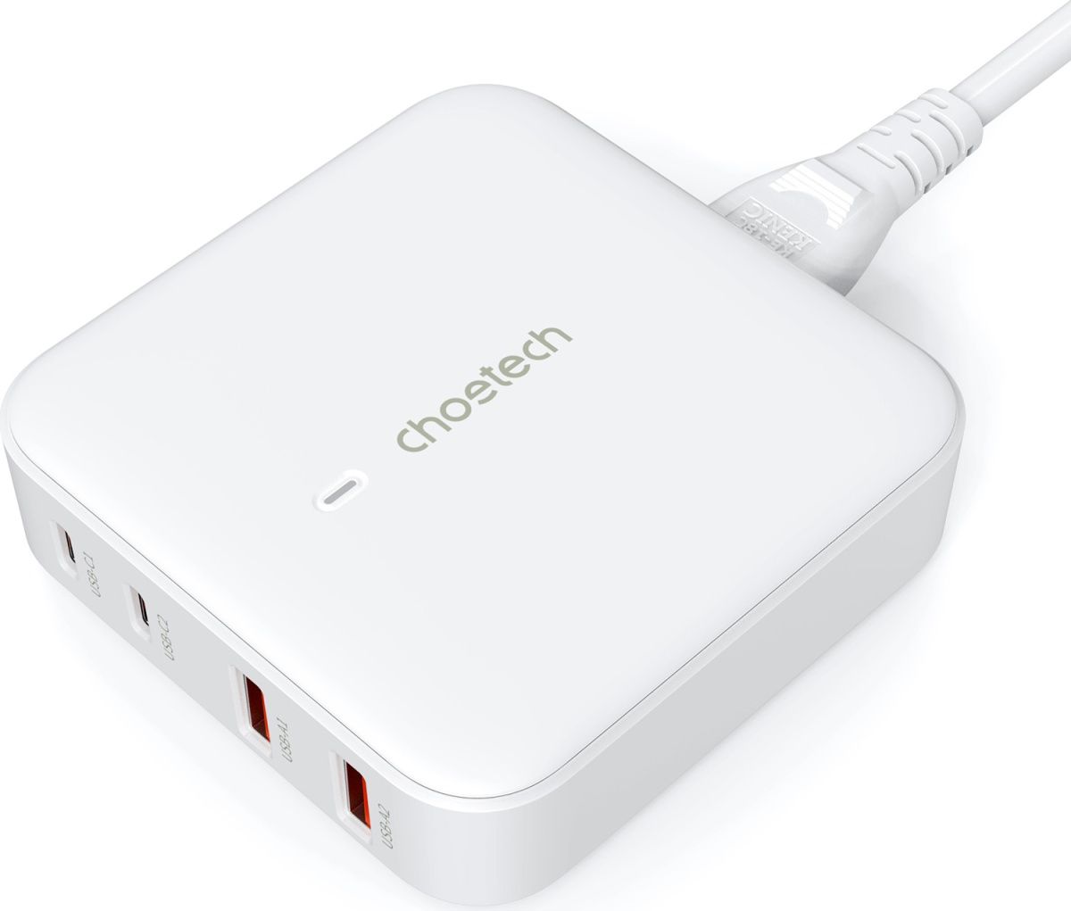 Мережевий зарядний пристрій Choetech PD8008 100W Desktop GaN Charger White (PD8008-EU-WH)