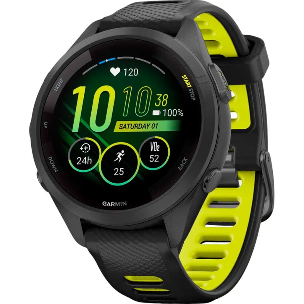 

Смарт-годинник Garmin Forerunner 265S Black Bezel and Case with Black/Yellow Silicone Band (010-02810-03)