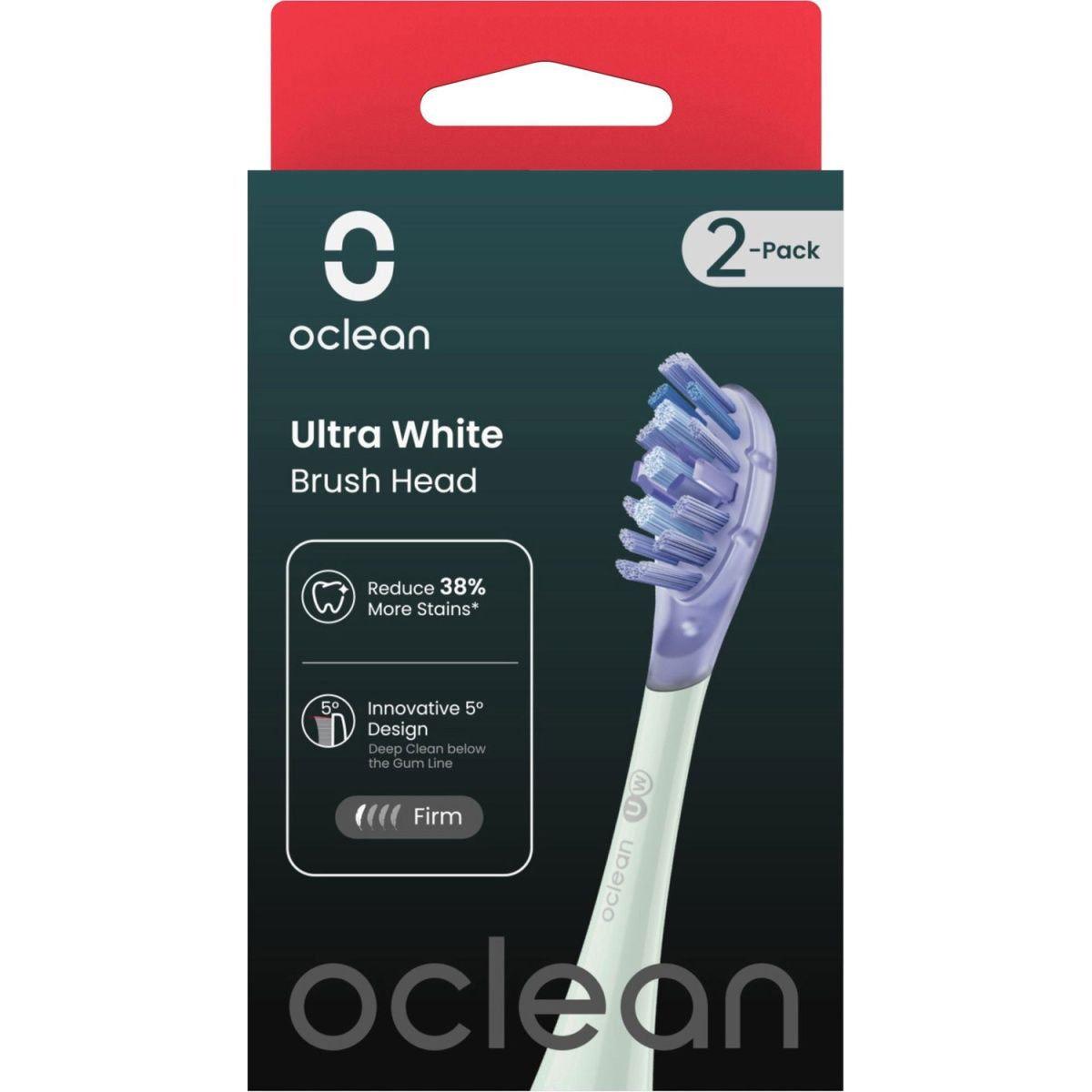 Насадка для зубної щітки Oclean UW01 G02 Ultra White Brush Head 2шт Green (6970810553529)