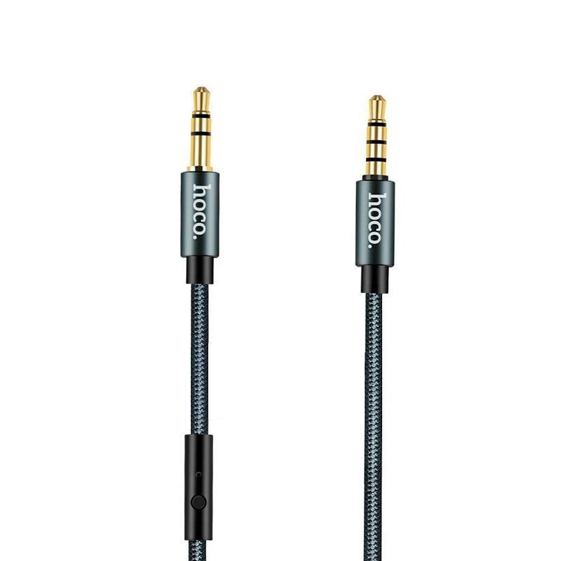 

Кабель Aux Audio Hoco Noble UPA-04 3.5-3.5 + Mic 1m (Gray)