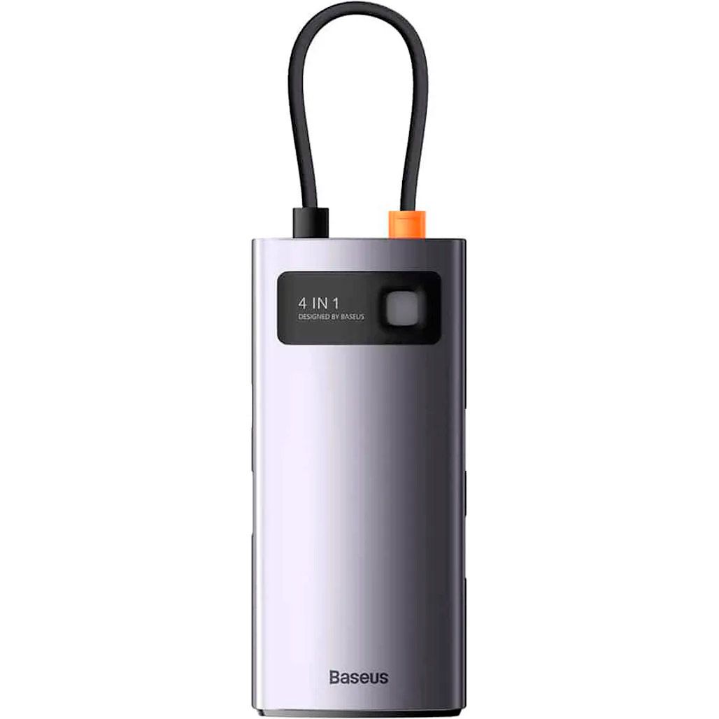 USB-хаб Baseus Metal Gleam Series 4-in-1 Gray (WKWG070113)