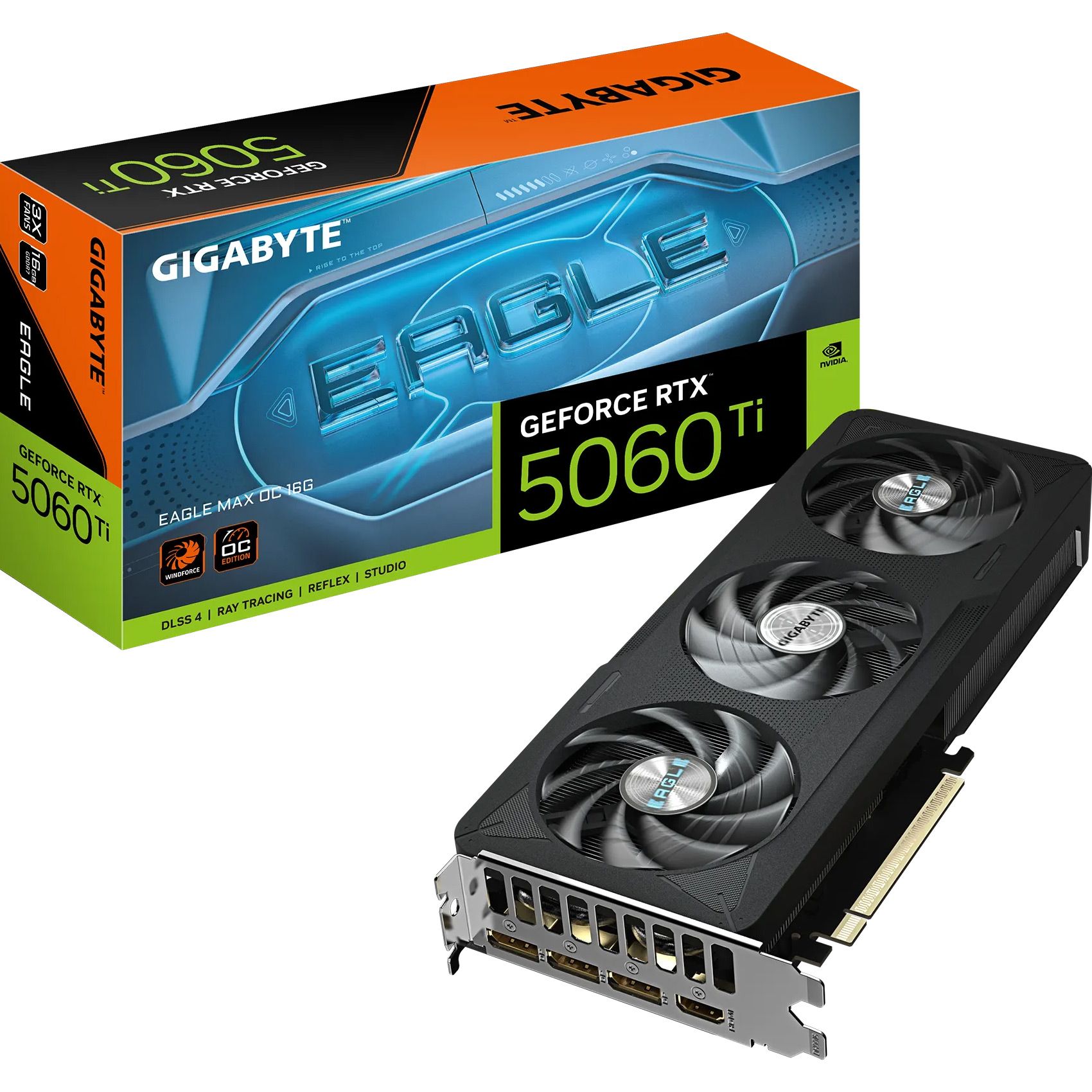 

Видеокарта Gigabyte GeForce RTX 5060 Ti Eagle Max OC 16G (GV-N506TEAGLEMAX OC-16GD) UA