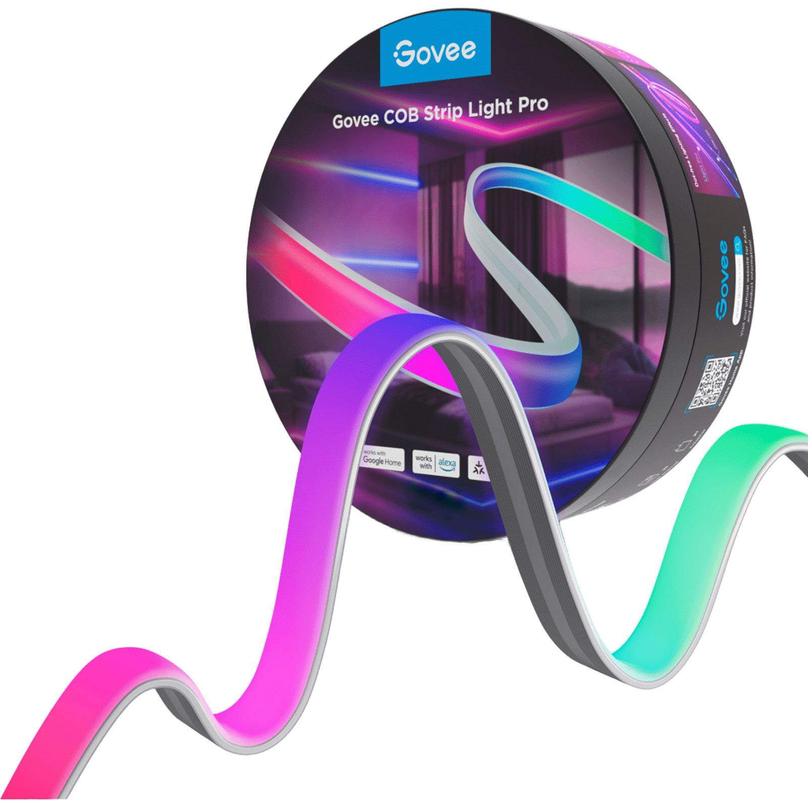 

Світлодіодна стрічка Govee H61E5 COB Strip Light Pro RGBIC+W 3м (H61E53D1)