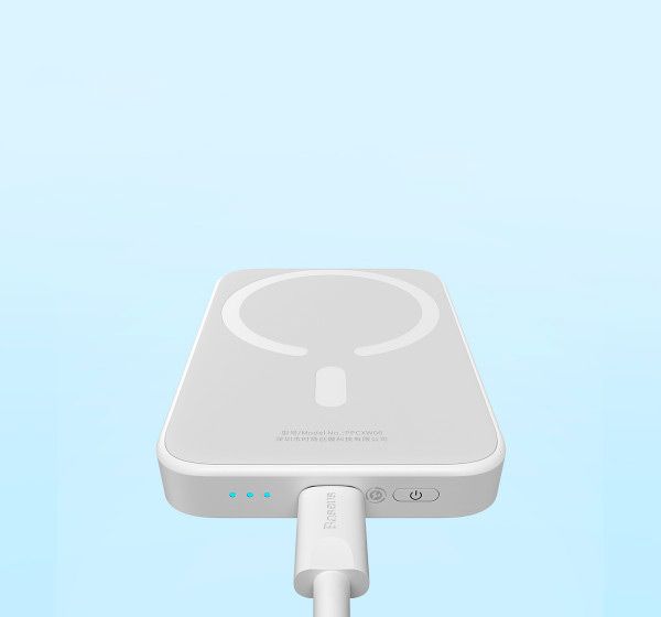 Зовнішній акумулятор Baseus Magnetic Bracket Mini Fast Charge Power Bank 6000mAh 20W White (PPCX020002)