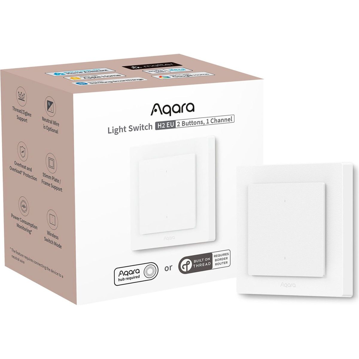 Розумний вимикач Aqara H2 Light Switch White (WS-K07D)