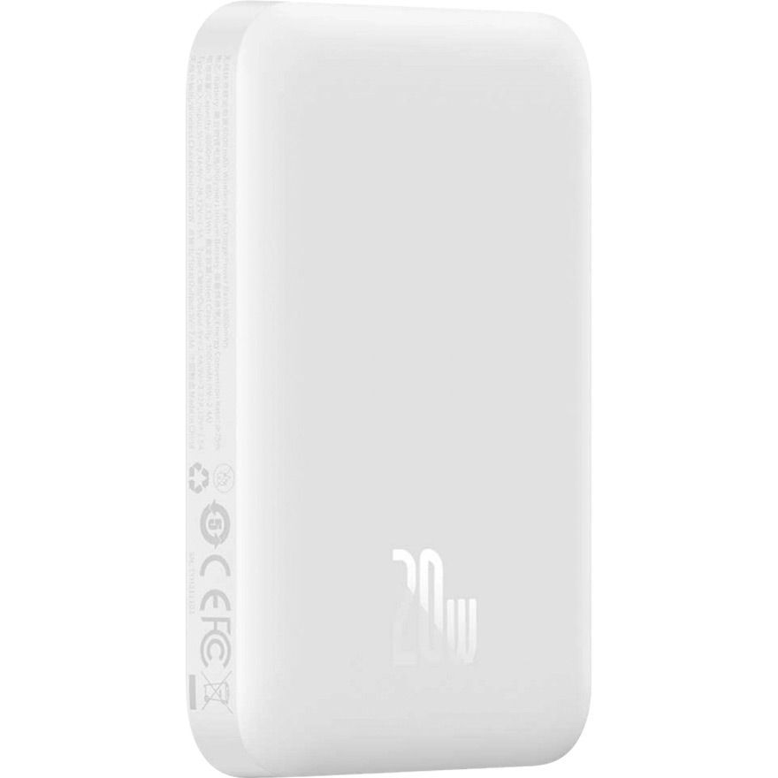 Зовнішній акумулятор Baseus Magnetic Bracket Mini Fast Charge Power Bank 6000mAh 20W White (PPCX020002)