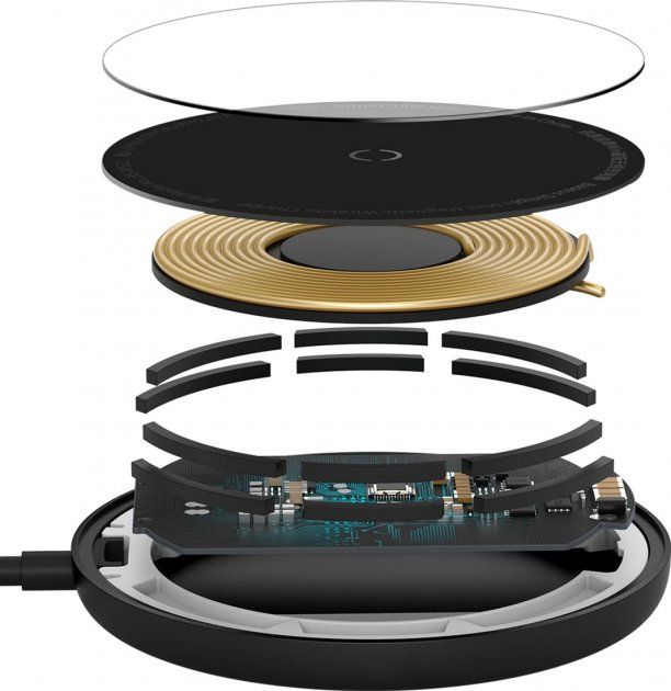 Бездротовий зарядний пристрій Baseus Simple Mini Magnetic Wireless Charger Black (WXJK-F01)