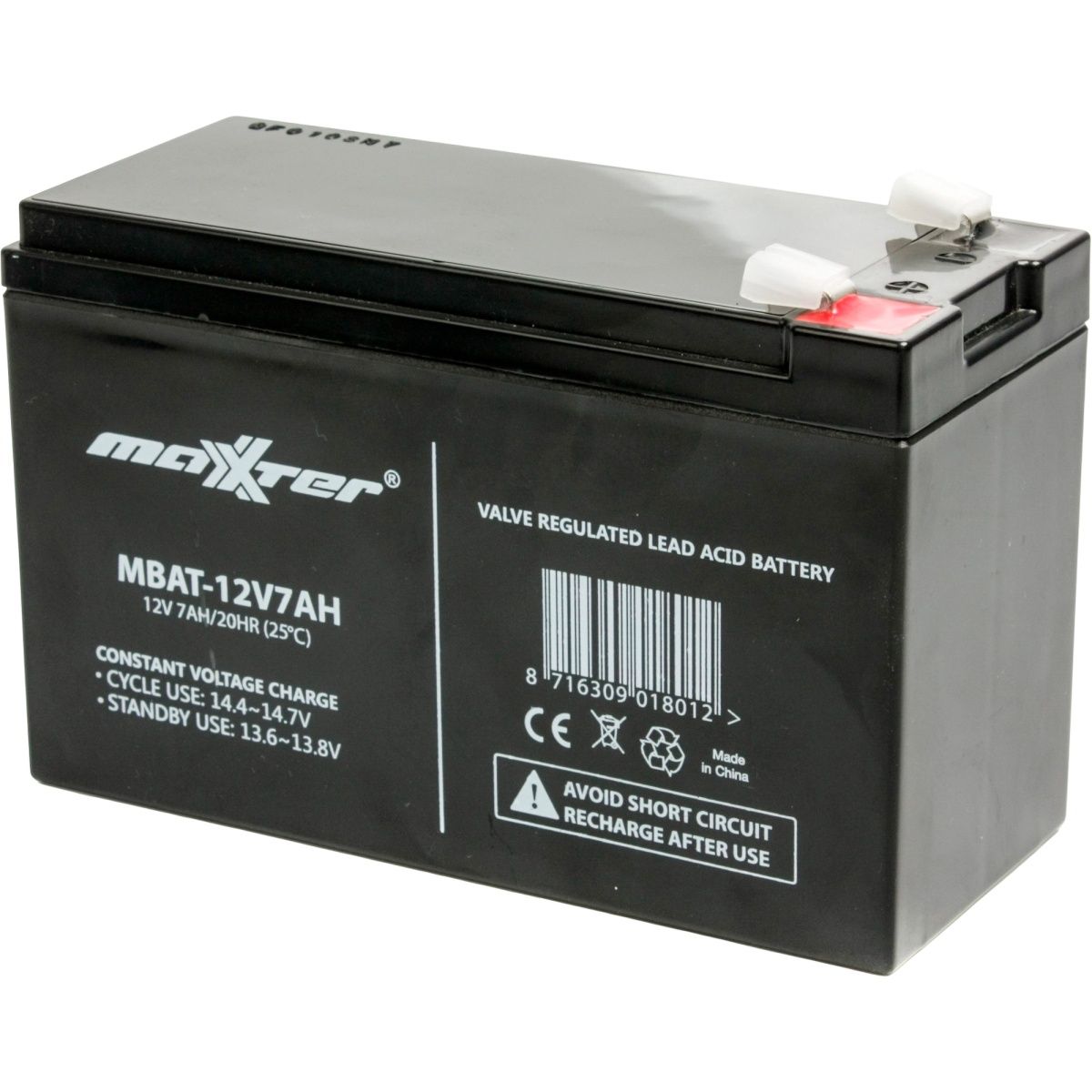 

Акумулятор Maxxter AGM 12V (12V/7Ah/84Wh) (MBAT-12V7AH)