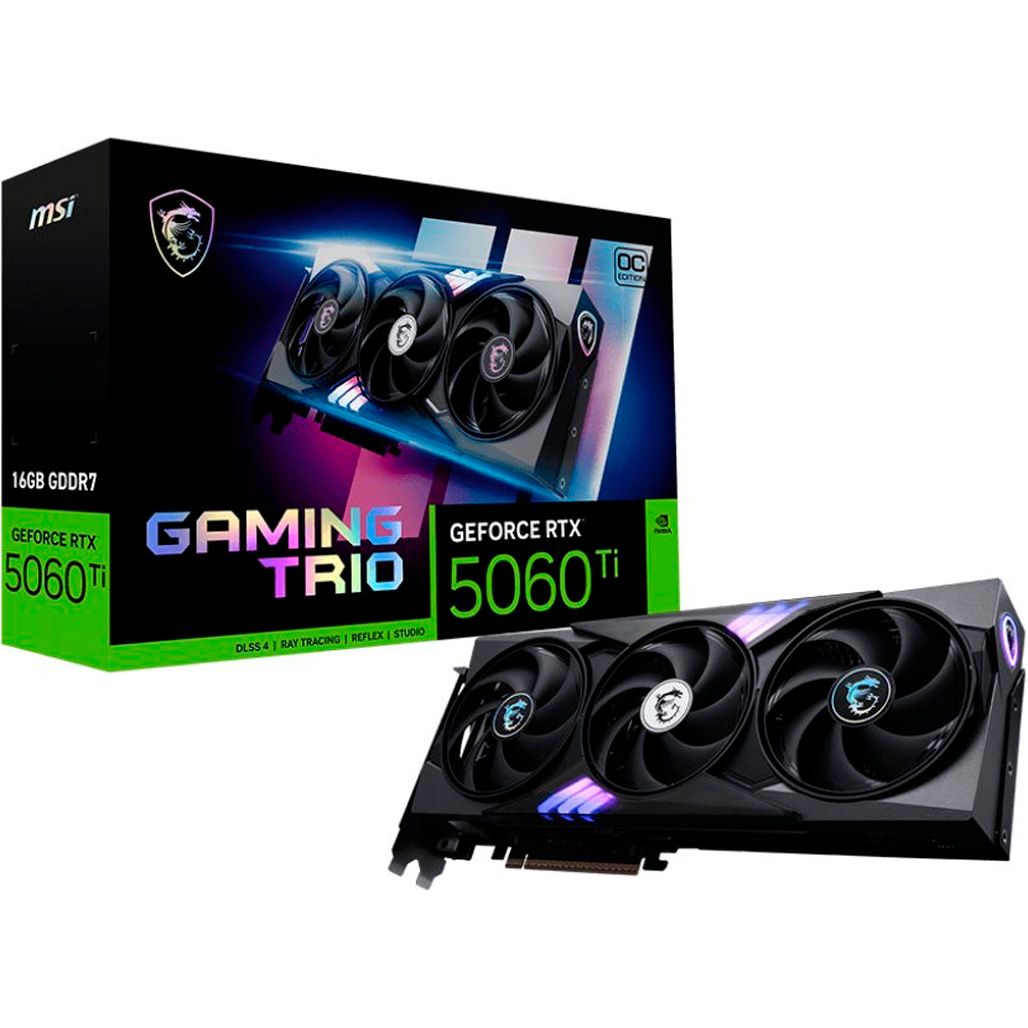 

Видеокарта MSI GeForce RTX 5060 Ti 16GB Gaming Trio OC (G506T-16GTC) UA