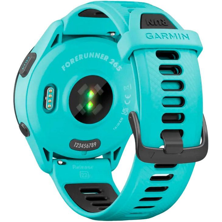 Смарт-годинник Garmin Forerunner 265 Black Bezel with Aqua Case and Aqua/Black Silicone Band (010-02810-02)