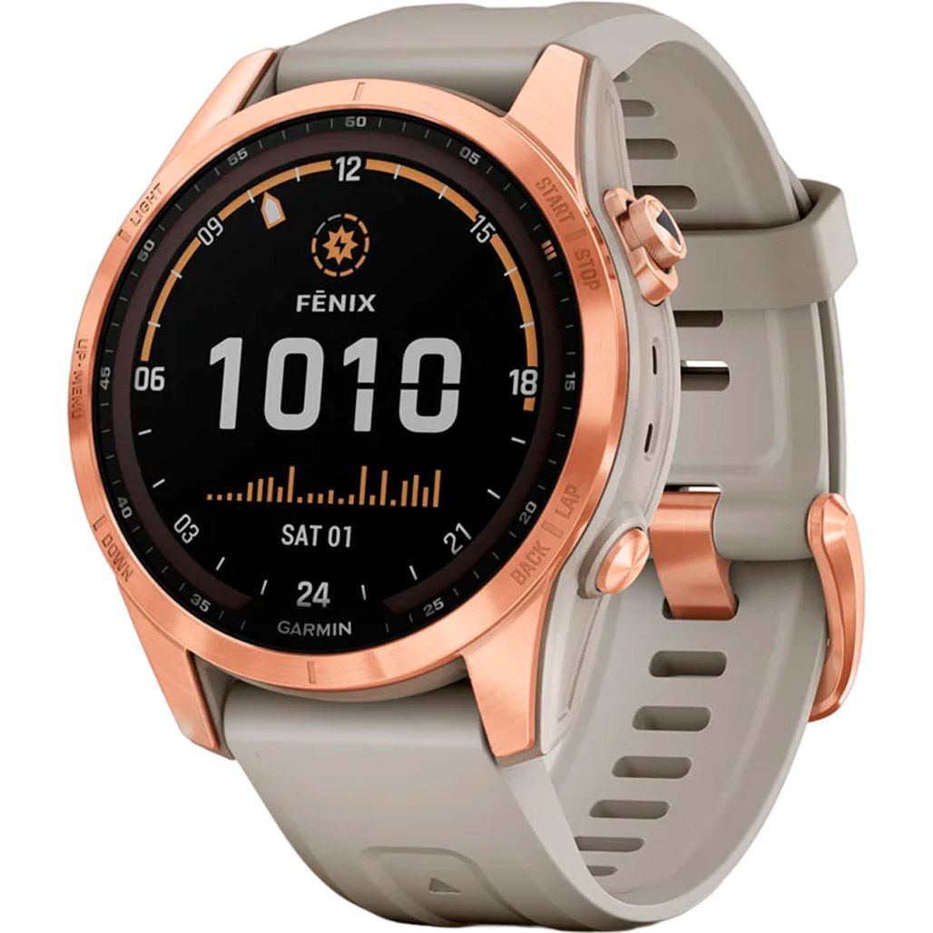 

Смарт-годинник Garmin Fenix 7S Solar Rose Gold with Light Sand Band (010-02539-10/11)