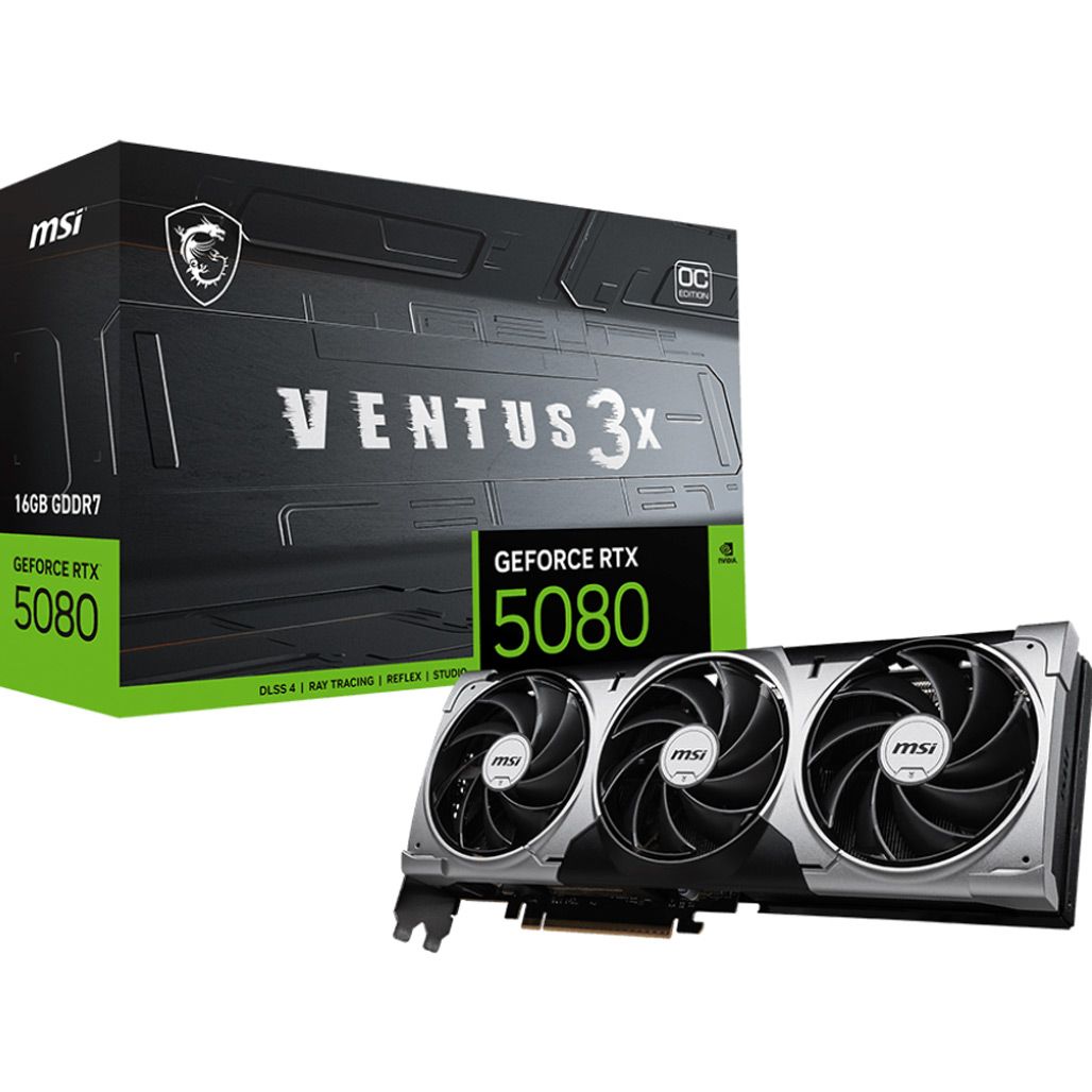 

Видеокарта MSI GeForce RTX 5080 16G VENTUS 3X OC (G5080-16V3C) EU
