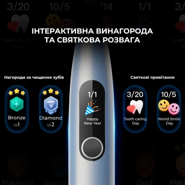 Электрическая зубная щетка Xiaomi Oclean X Pro Digital Smart Sonic Toothbrush Glamour Silver [81247] 