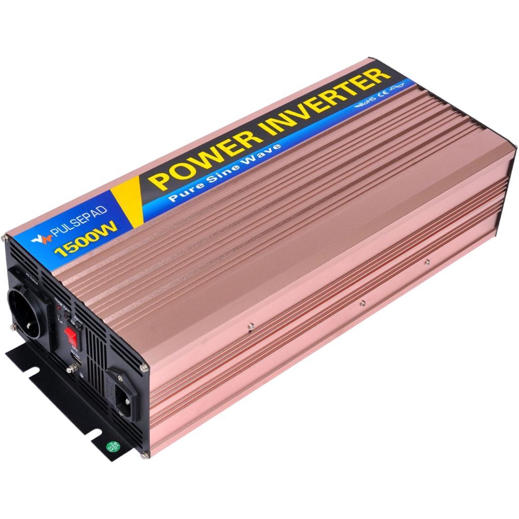 

Автомобильный инвертор с зарядным устройством Pulsepad PSWCH-1500 12V 1500W Pure Sine Wave