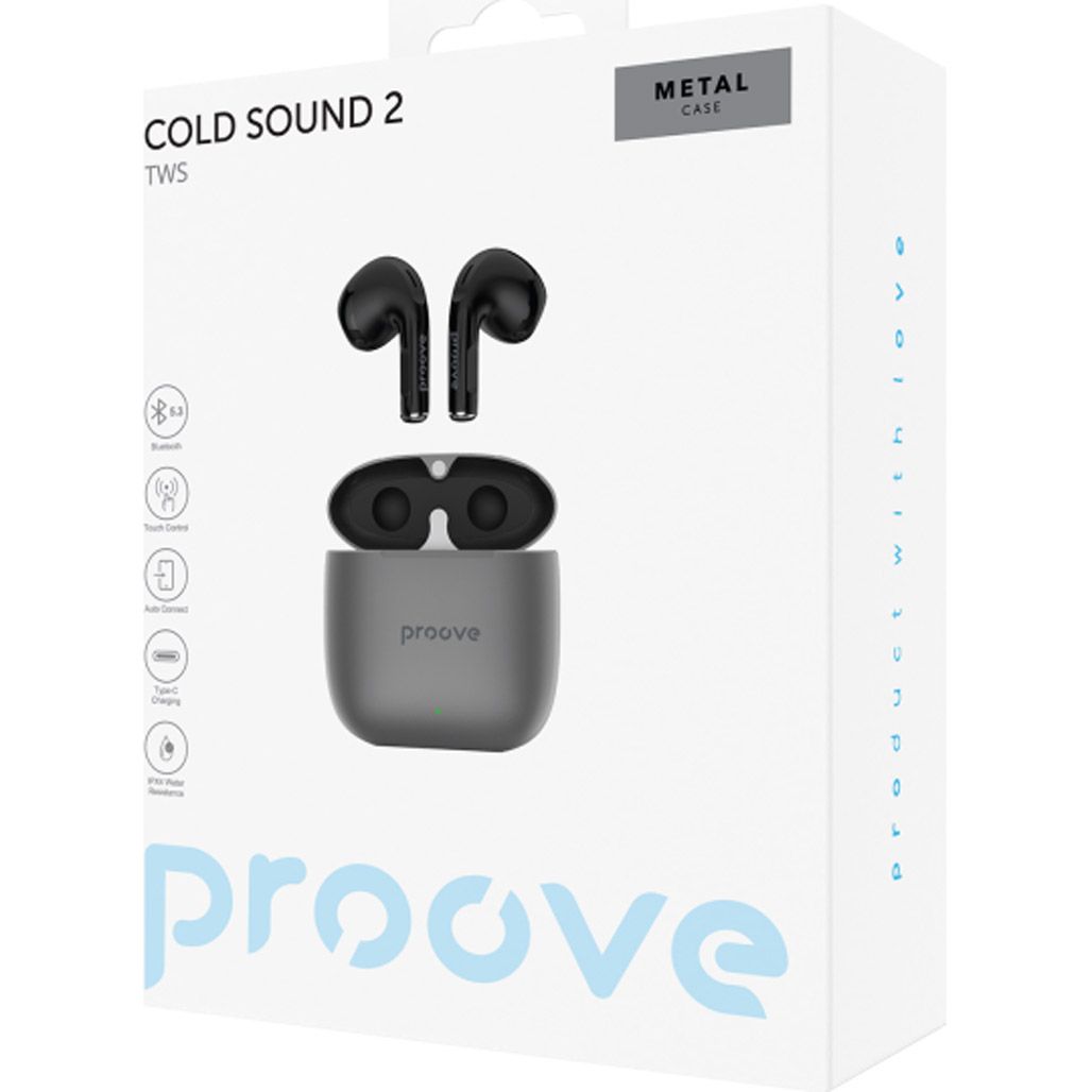 Навушники Proove Cold Sound 2 TWS Gray/Black (TWCS20010006) 