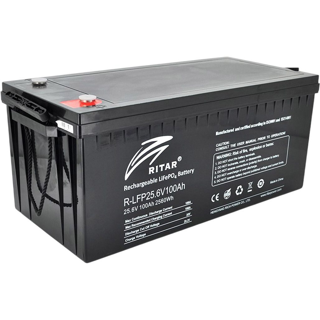 

Акумулятор Ritar LiFePO4 24V (25.6V/100Ah/2560Wh) (R-LFP 25.6V 100Ah)