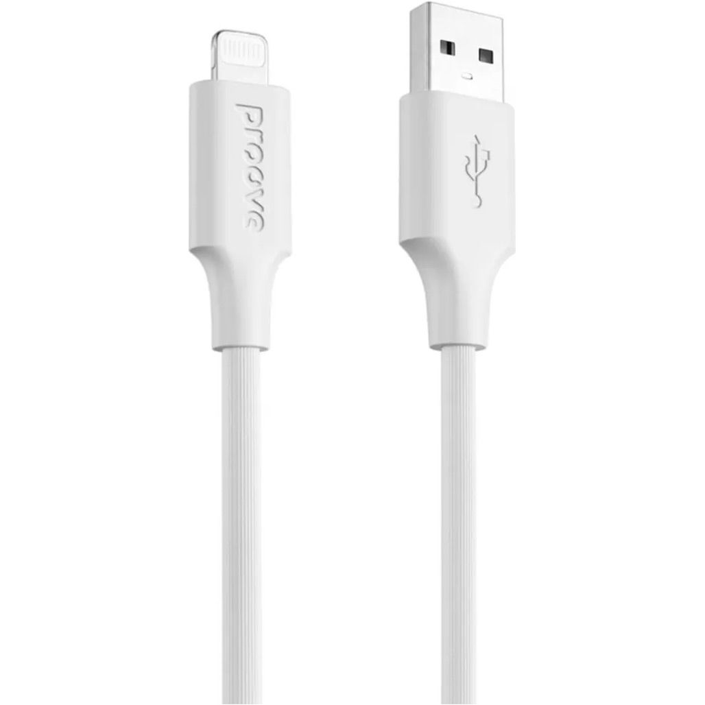 

Кабель Proove Striped Silicone USB-A to Lightning 1m White (CCSS00001102)