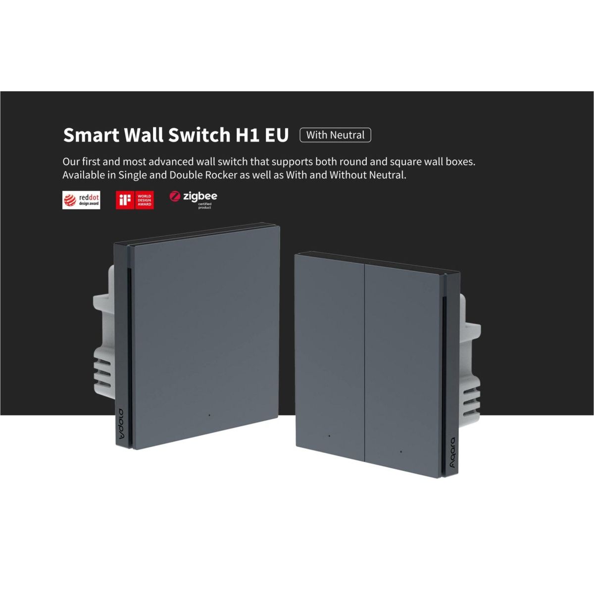Розумний вимикач Aqara H1 WS-EUK04 Gray Global EU 