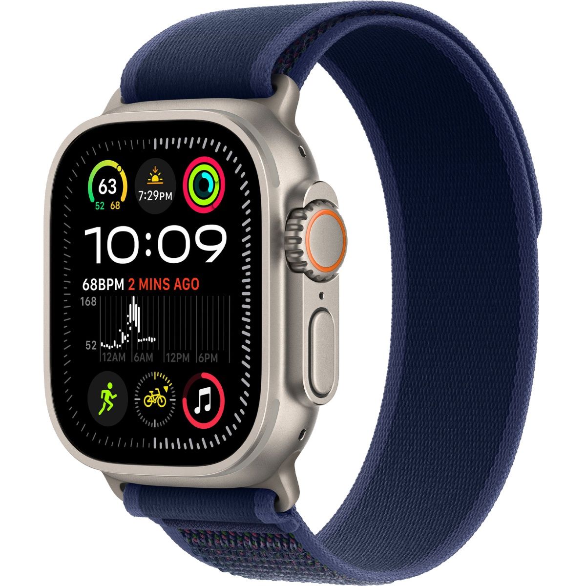 

Смарт-часы Apple Watch Ultra 2 49mm Natural Titanium Case with Blue Trail Loop M/L (MX4L3)