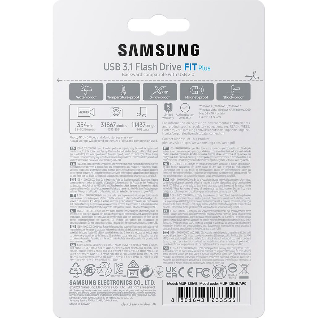 USB флеш-накопичувач Samsung Fit Plus 128GB USB-A 3.1 Gen 1 (MUF-128AB/APC)