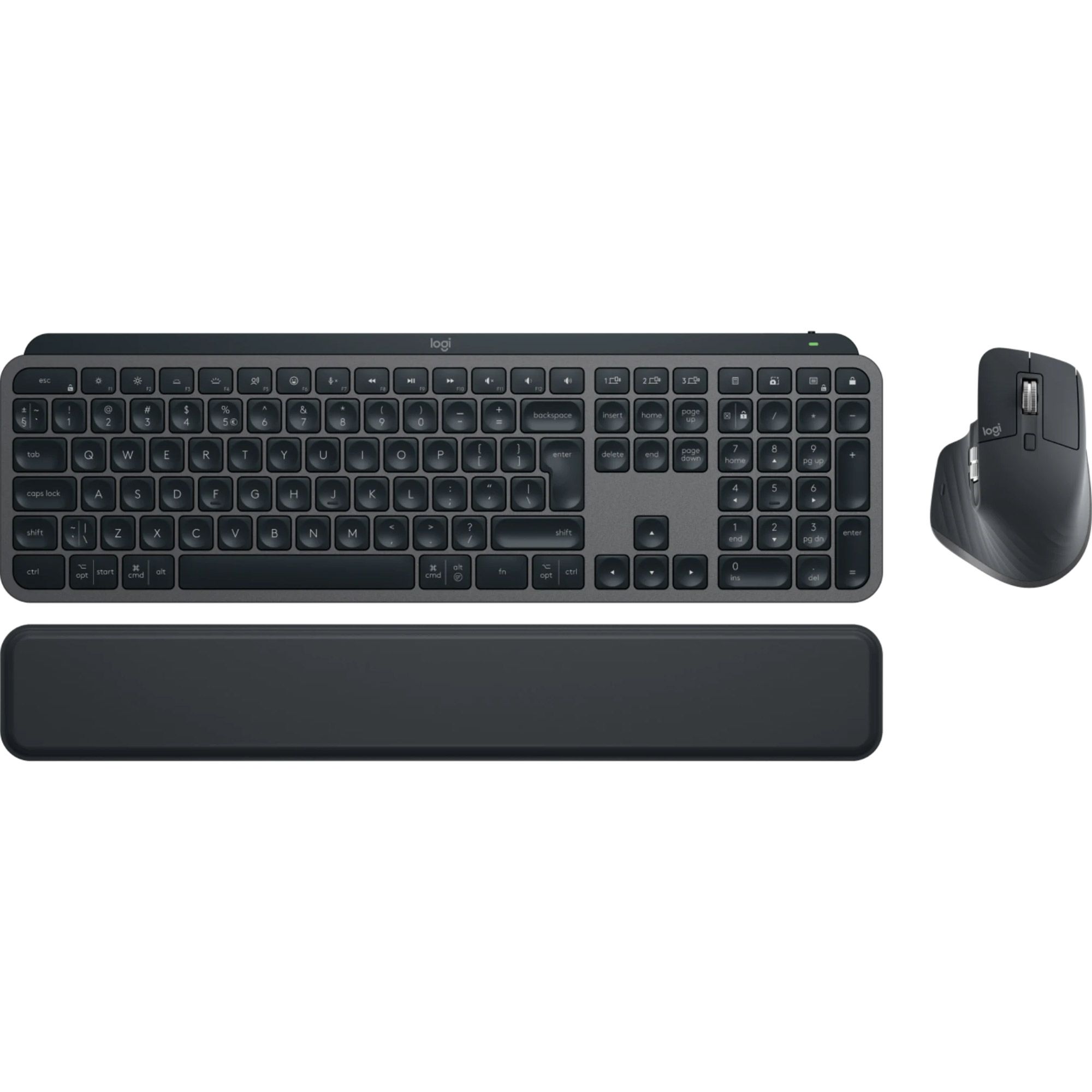 

Комплект (клавиатура + мышь) Logitech MX Keys S Plus Palmrest Wireless UA Graphite (920-011614)