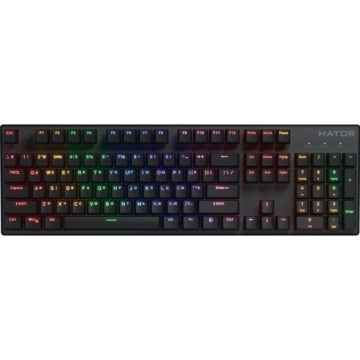 

Клавіатура Hator Icefall Mecha Rainbow USB Black (HTK104UA)