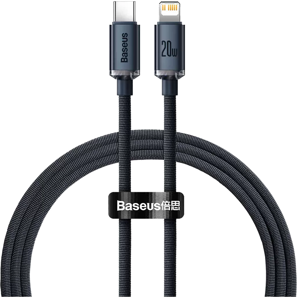 

Кабель Baseus Crystal Shine Series USB-C to Lightning 20W 2m Black (CAJY000301)