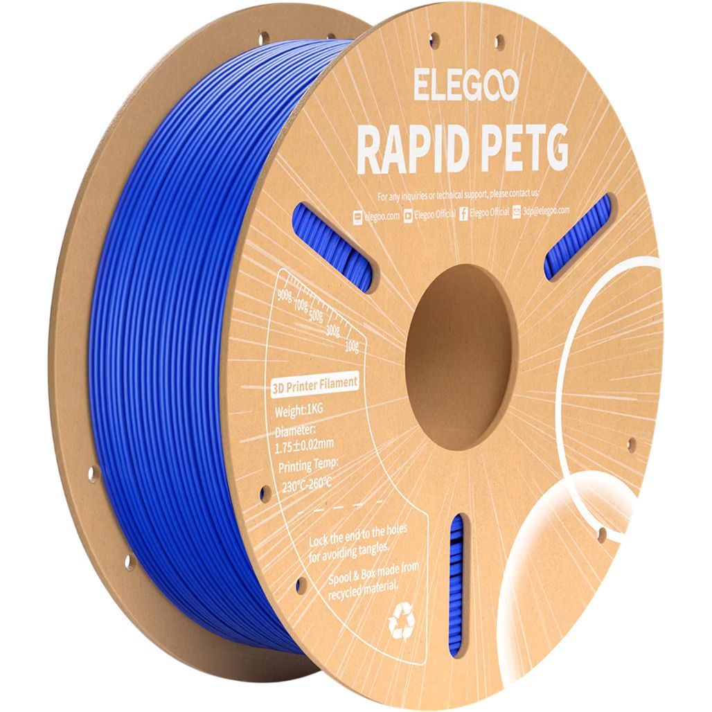 

Филамент для 3D-принтеров Elegoo Rapid PETG 1kg Blue (50.203.0219)