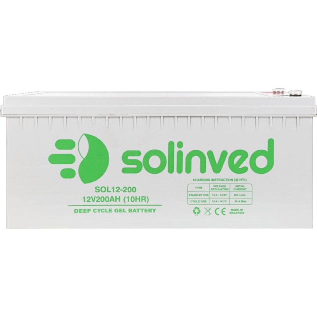 

Аккумулятор Solinved GEL 12V (12V/200Ah/2400Wh) (SLG200-12)