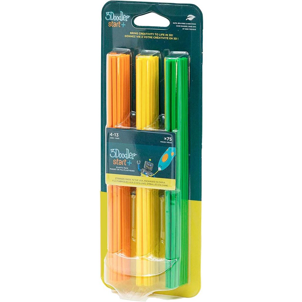 Набір стрижнів для 3D ручки 3Doodler Start 75 шт Помаранчевий/Жовтий/Зелений (3DS-ECO-MIX2-75)