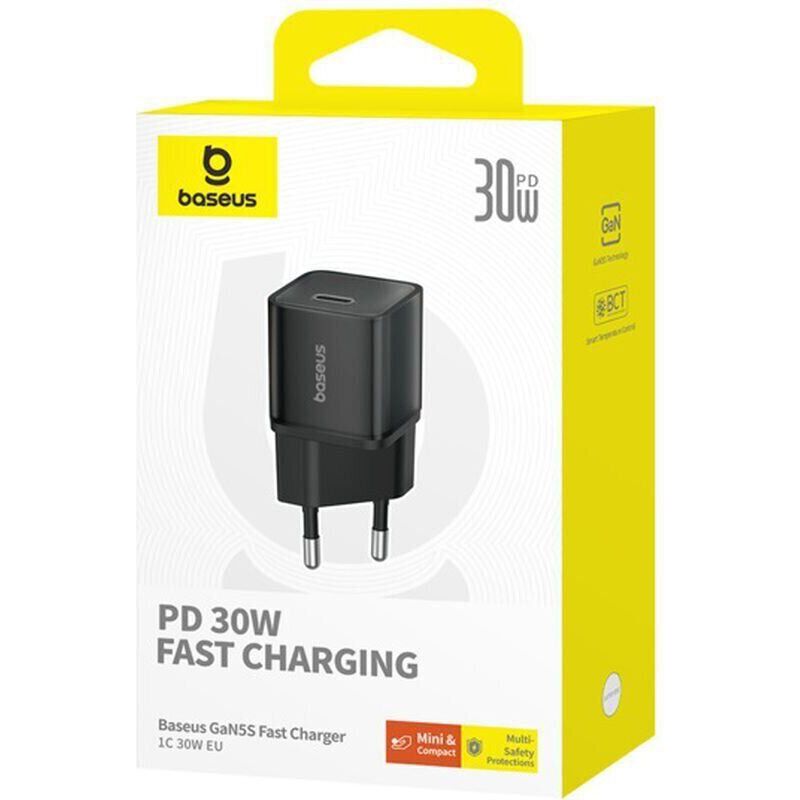Мережевий зарядний пристрій Baseus GaN5S 30W Black (P10162504113-00)