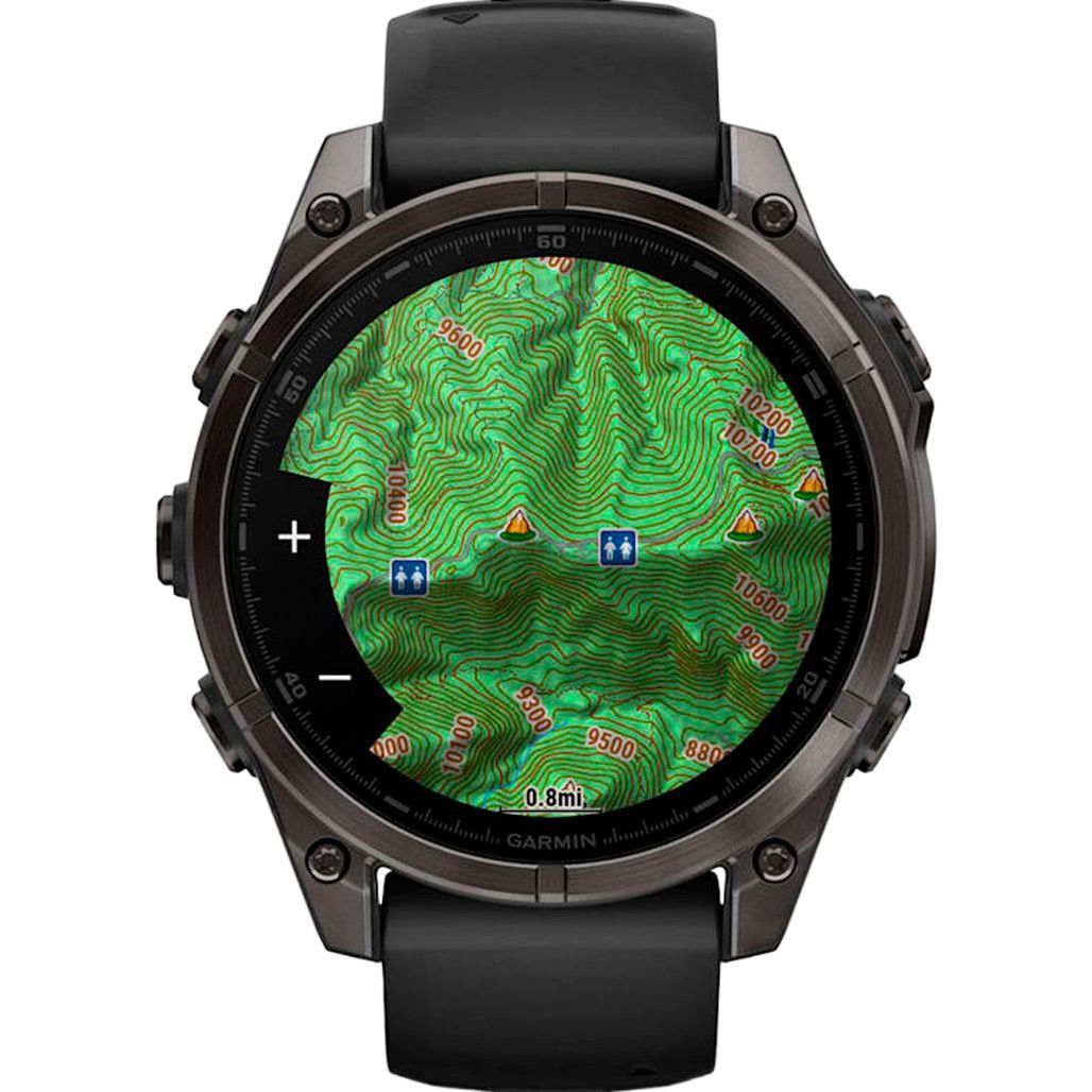 Смарт-годинник Garmin Fenix 8 AMOLED Sapphire 47mm Carbon Gray DLC Titanium with Black/Pebble Gray Silicone Band (010-02904-20) 