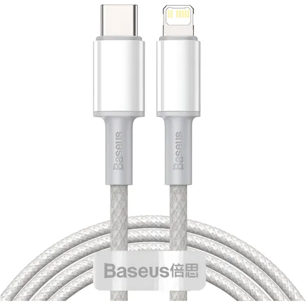 Кабель Baseus High Density Braided USB-C to Lightning 2m White (CATLGD-A02)