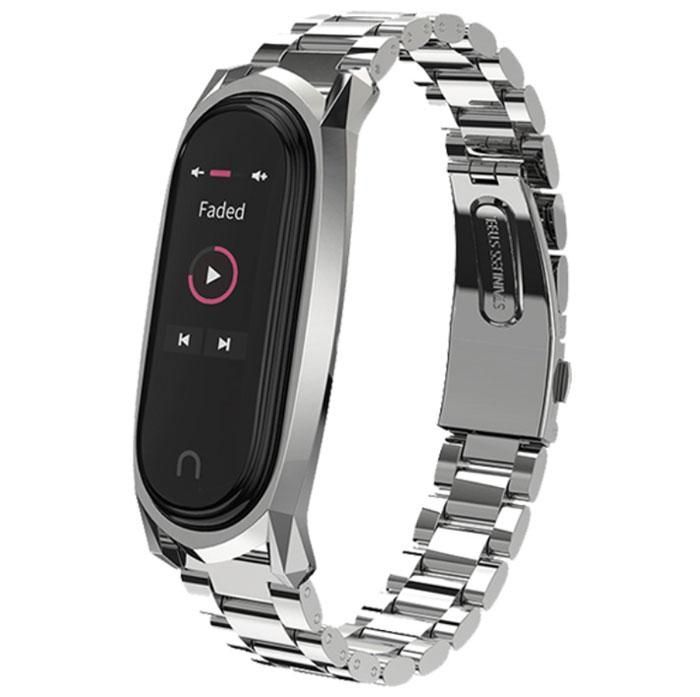 

Ремешок Mijobs Metal Band V Style для Xiaomi Mi Band 4/3 (Silver)