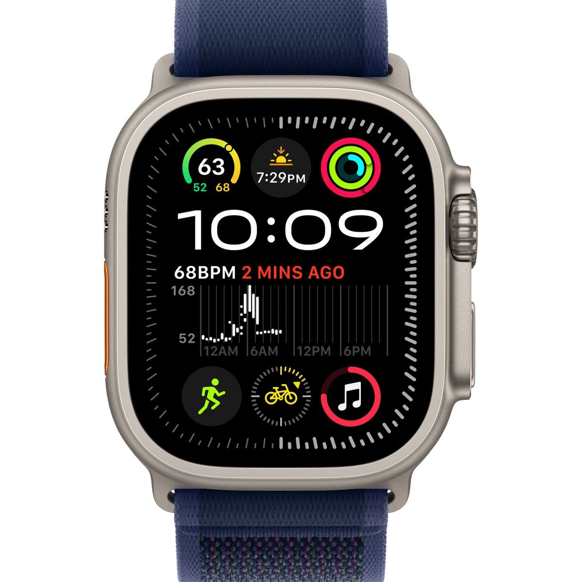 Смарт-годинник Apple Watch Ultra 2 49mm Natural Titanium Case with Blue Trail Loop S/M (MX4J3)