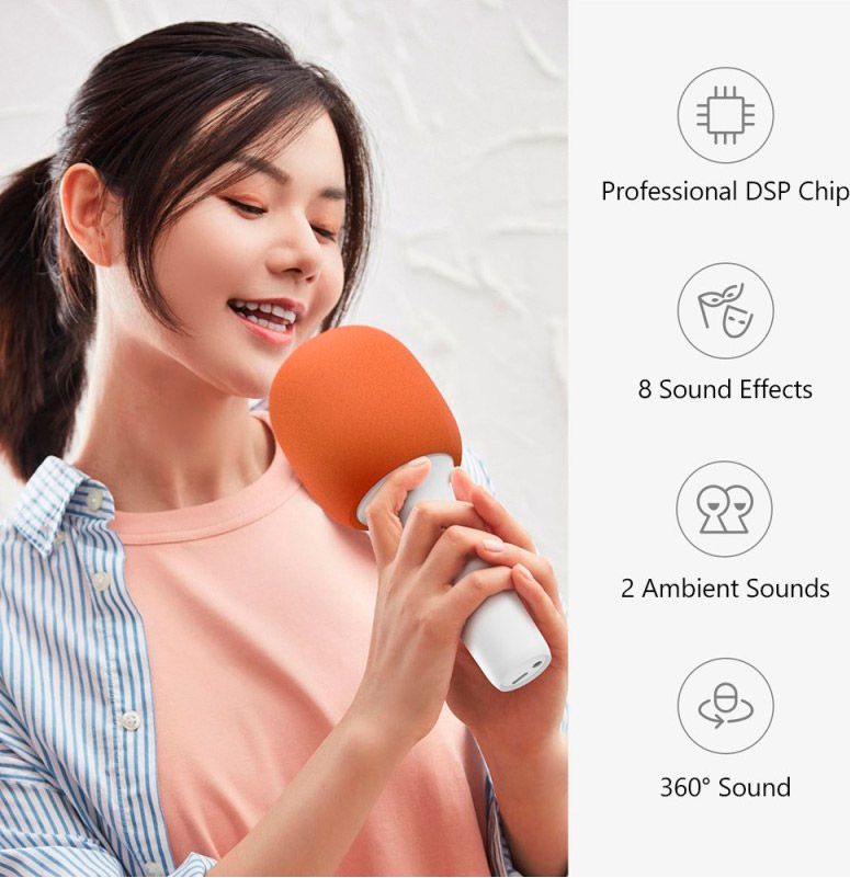 Мікрофон з караоке Xiaomi Yhemi Lite Powdery Orange (YMMKF007)