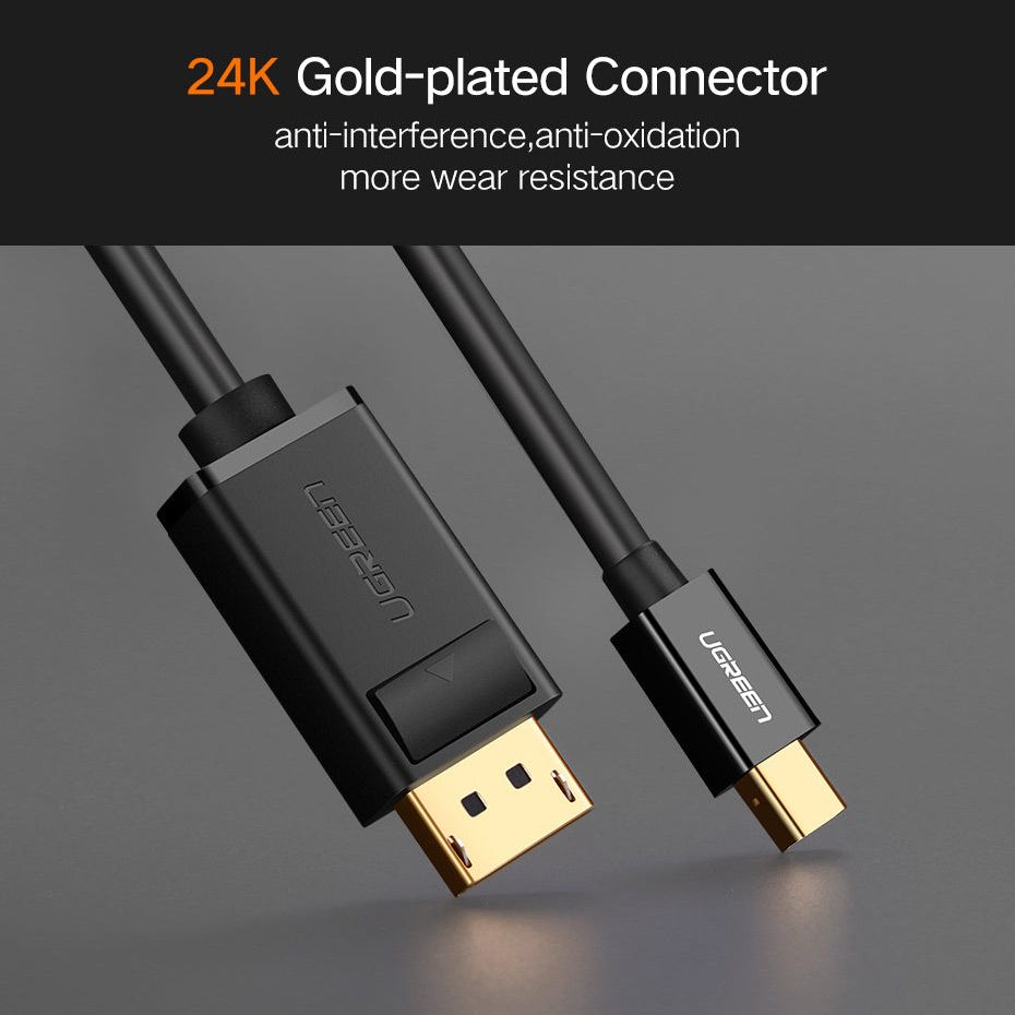 Кабель Ugreen MD105 Mini DisplayPort to DisplayPort 1.5m Black (10477) фото 2