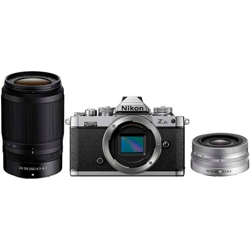 

Бездзеркальний фотоапарат Nikon Z fc Kit DX 16-50mm f/3.5-6.3 VR + DX 50-250mm f/4.5-6.3 VR Silver (VOA090K003)