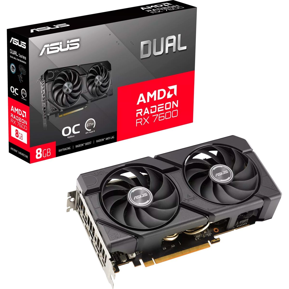 

Видеокарта Asus Radeon RX 7600 Dual EVO OC 8G (DUAL-RX7600-O8G-EVO) UA