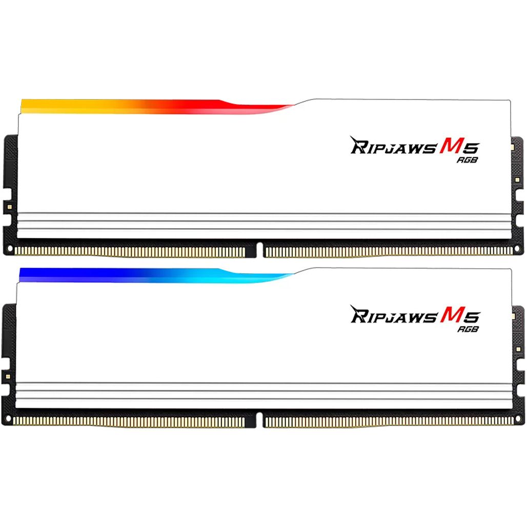 

Модуль памяти DDR5 G.Skill Ripjaws M5 RGB 2x32GB 6400MHz White (F5-6400J3239G32GX2-RM5RW)