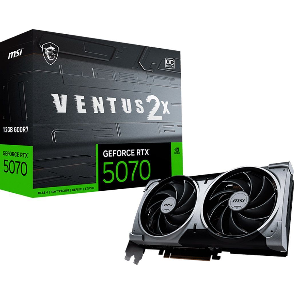 

Видеокарта MSI GeForce RTX 5070 12G VENTUS 2X OC (G5070-12V2C) EU