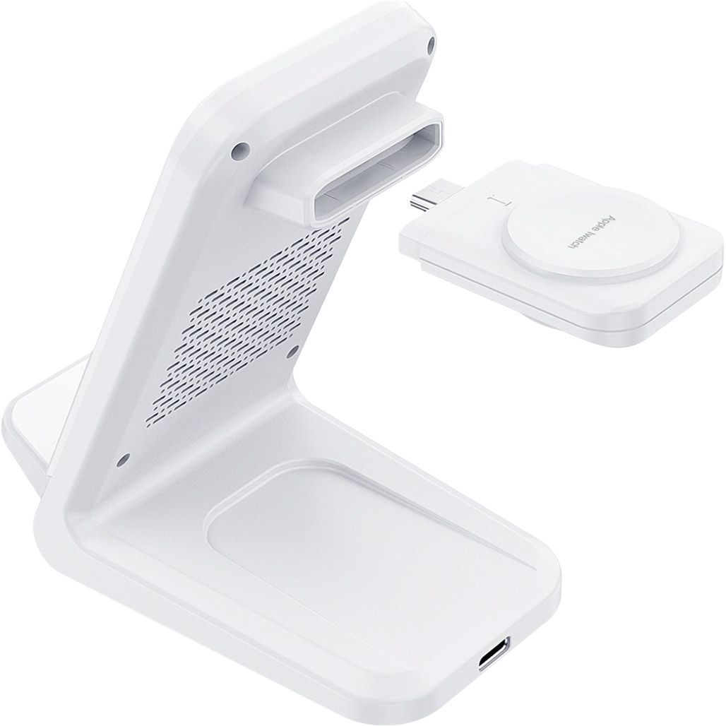 Бездротовий зарядний пристрій Choetech T608-F 3 в 1 Wireless Charger White