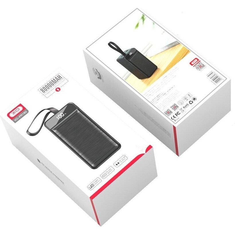 Зовнішній акумулятор XO PR160 80000mAh 22.5W Black