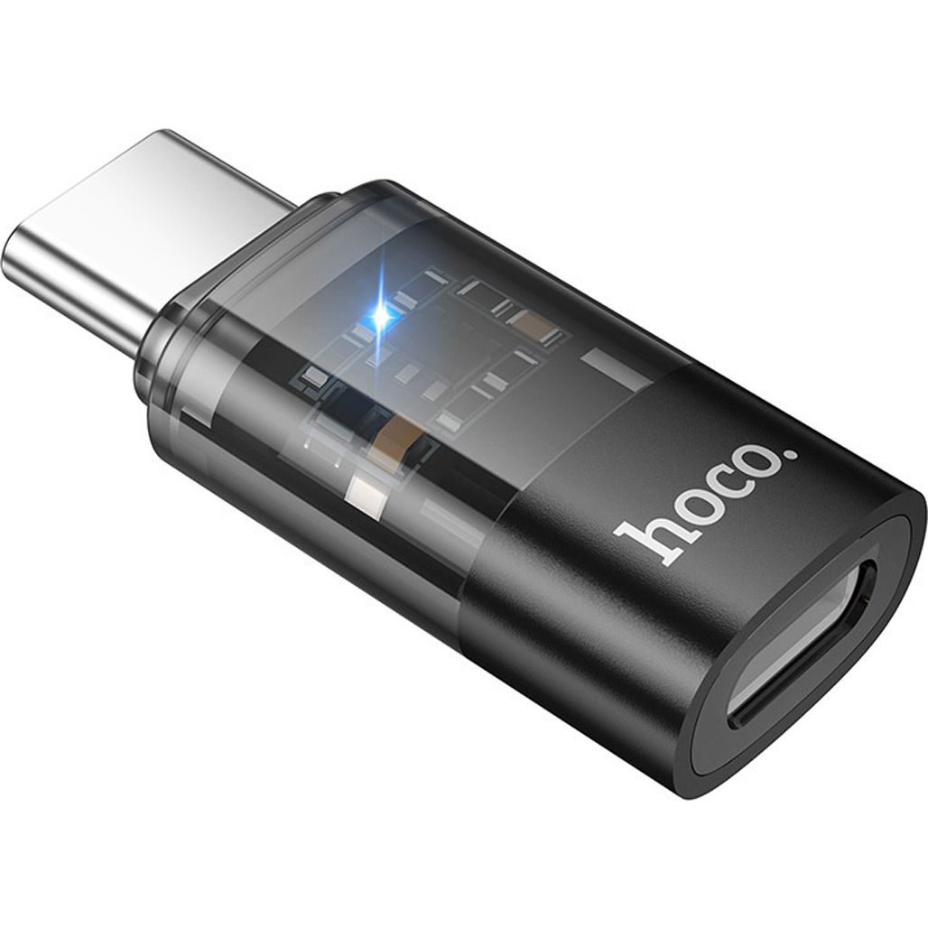 

Перехідник Hoco UA36D USB-C Male to Lightning Female OTG Black