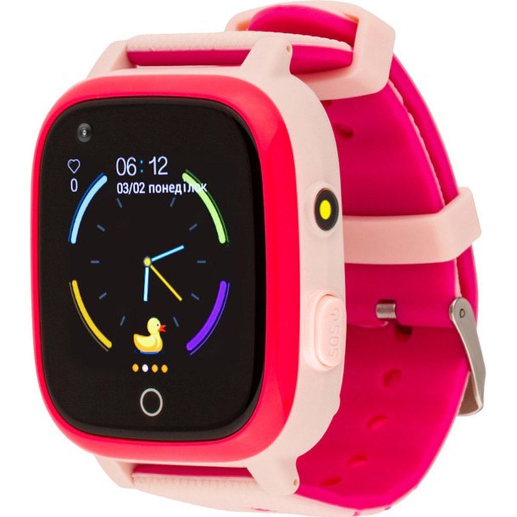 

Дитячий водонепроникний смарт-годинник AmiGo GO005 4G WIFI Thermometer Pink