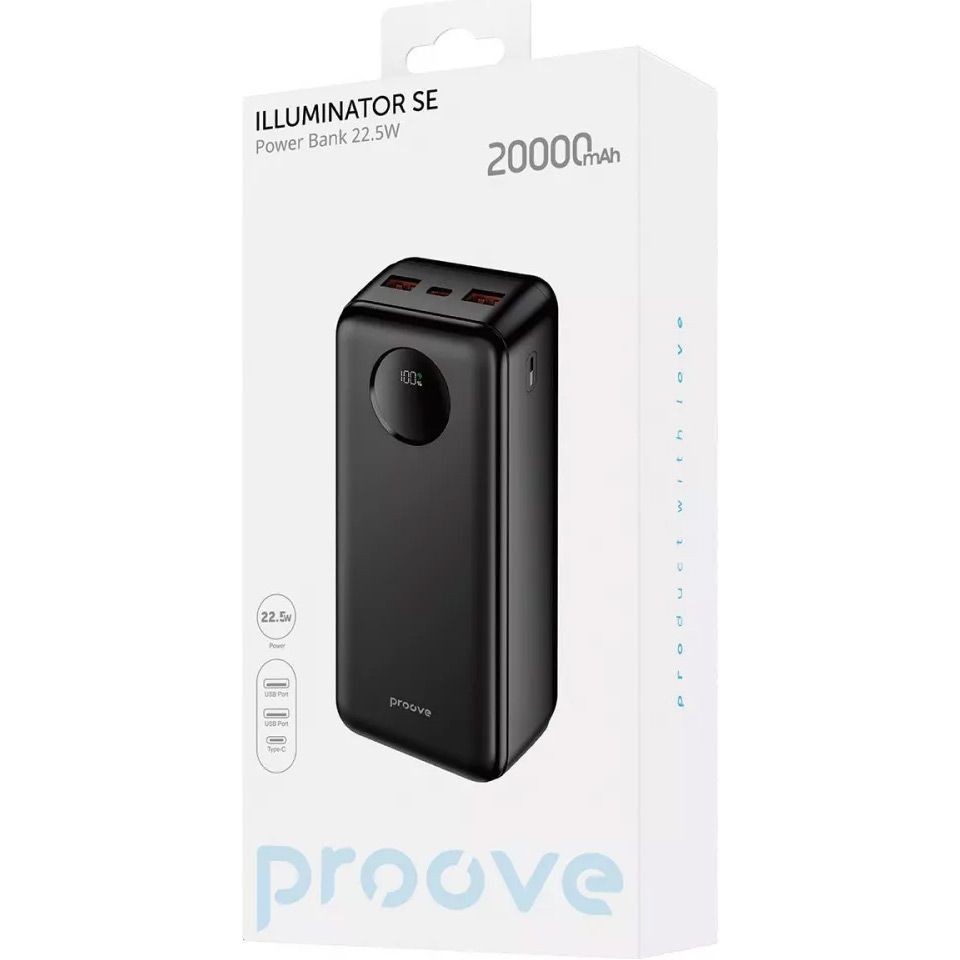 Зовнішній акумулятор Proove Illuminator SE 20000mAh 22.5W (PBIL20212201)