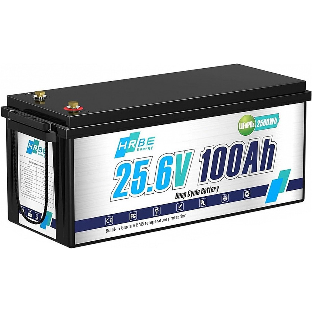 

Акумулятор HRBEEnergy LiFePO4 24V (25.6V/100Ah/2560Wh)