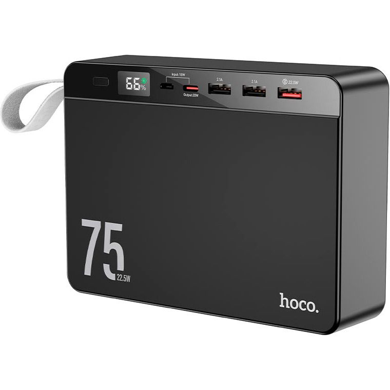 Зовнішній акумулятор Hoco J94 Overlord 75000mAh 22.5W Black (779175) 