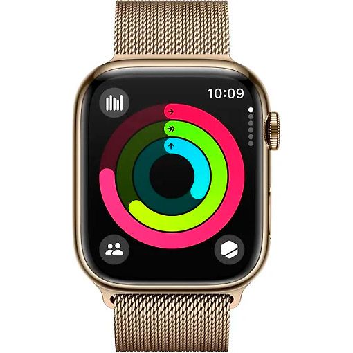 Смарт-годинник Apple Watch Series 9 GPS + Cellular 45mm Gold Stainless Steel with Gold Milanese Loop (MRMU3)