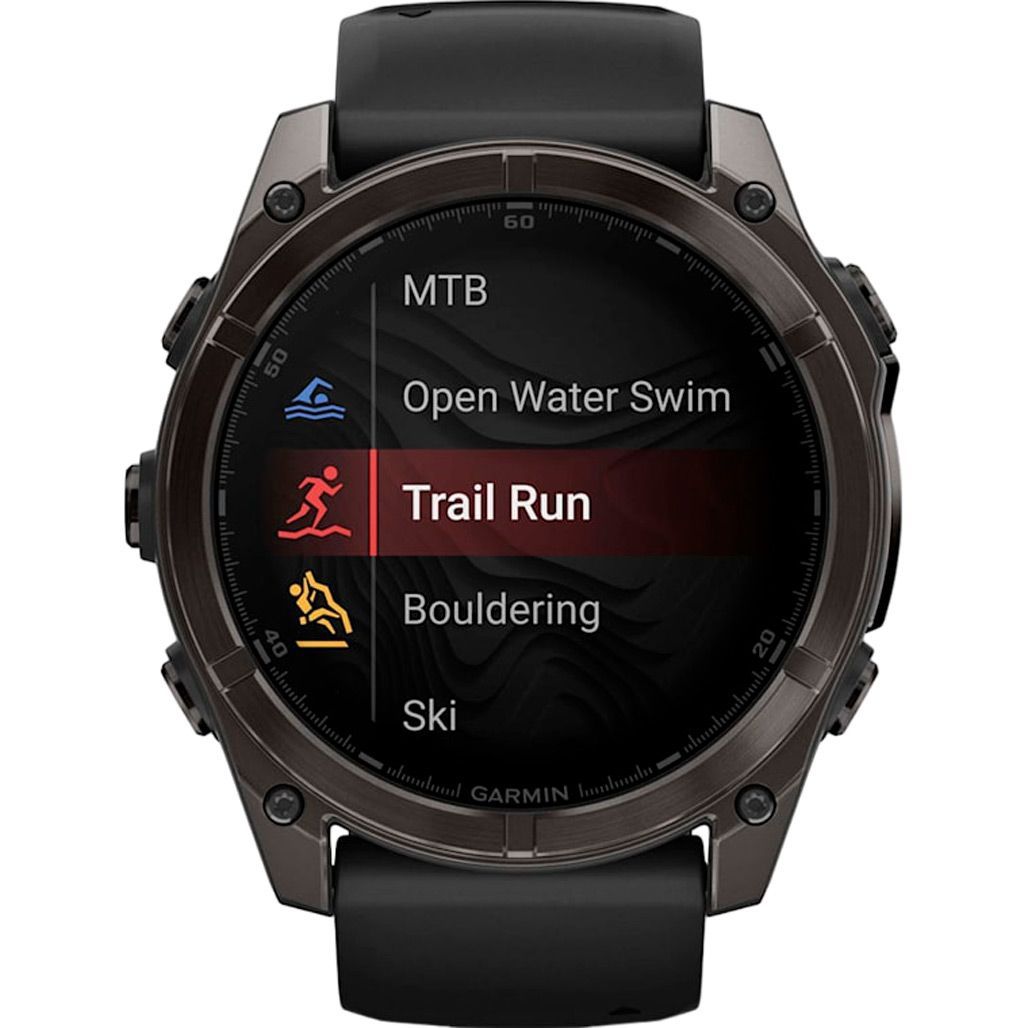 Смарт-годинник Garmin Fenix 8 AMOLED Sapphire 51mm Carbon Gray DLC Titanium with Black/Pebble Gray Silicone Band (010-02905-20)